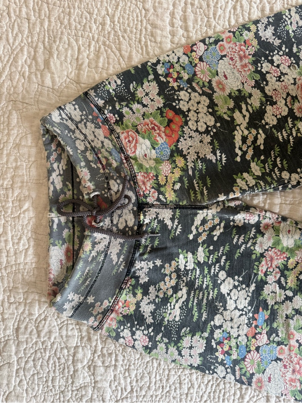 Lucky Brand Gray Floral Wide-Leg Pants Y2K XXS - Picture 8 of 13